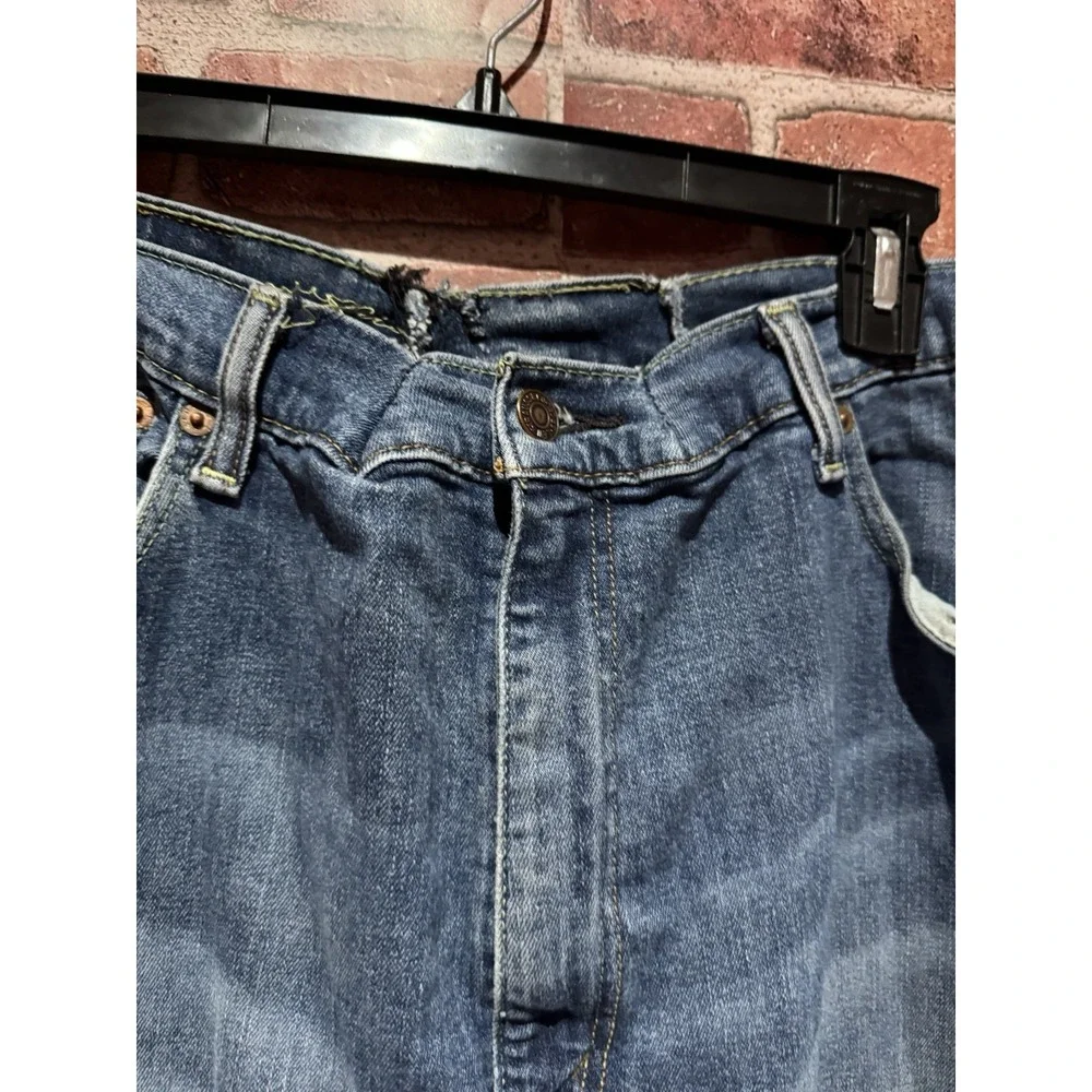 Levi Straus & Co 505 Denim Jeans Men's W42XL32 DarkWash WideLeg Regular Straight